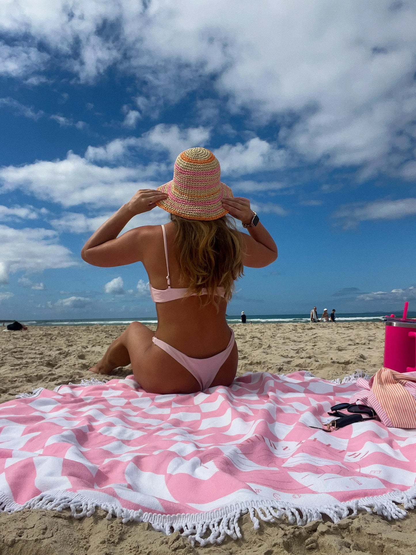 Pink Illusions Towel Shell And Shore