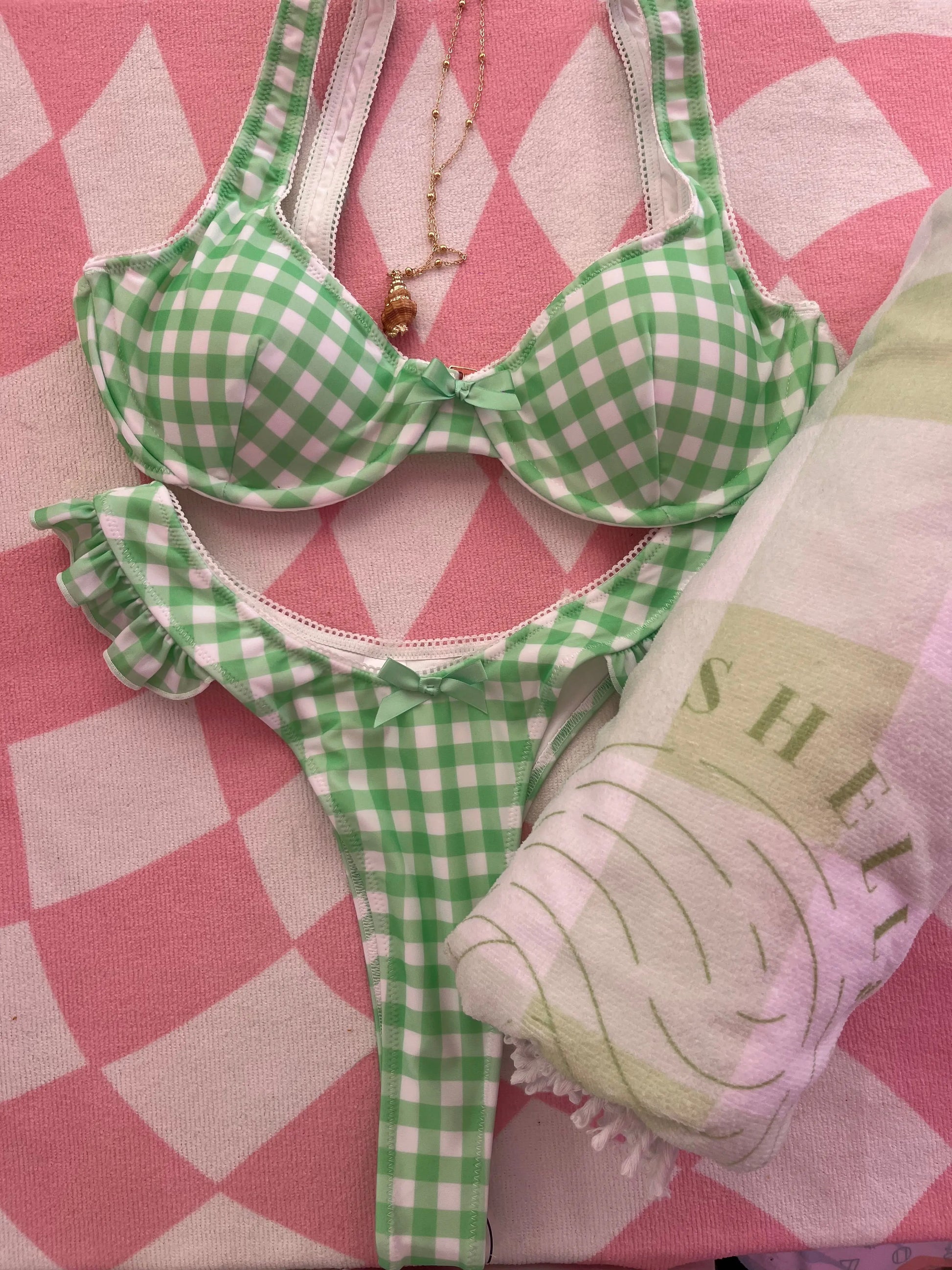 A green gingham moment Shell And Shore