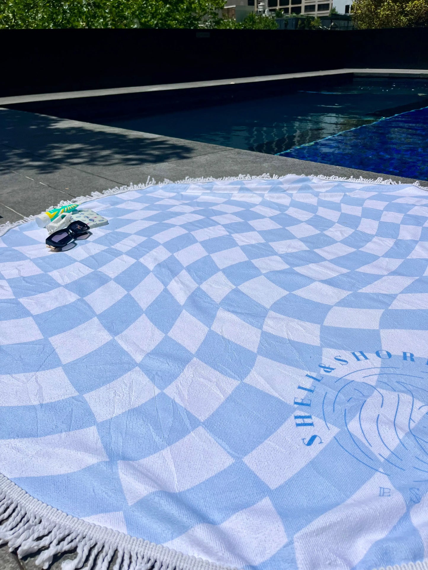 Blue Illusions Beach Towel Shell And Shore