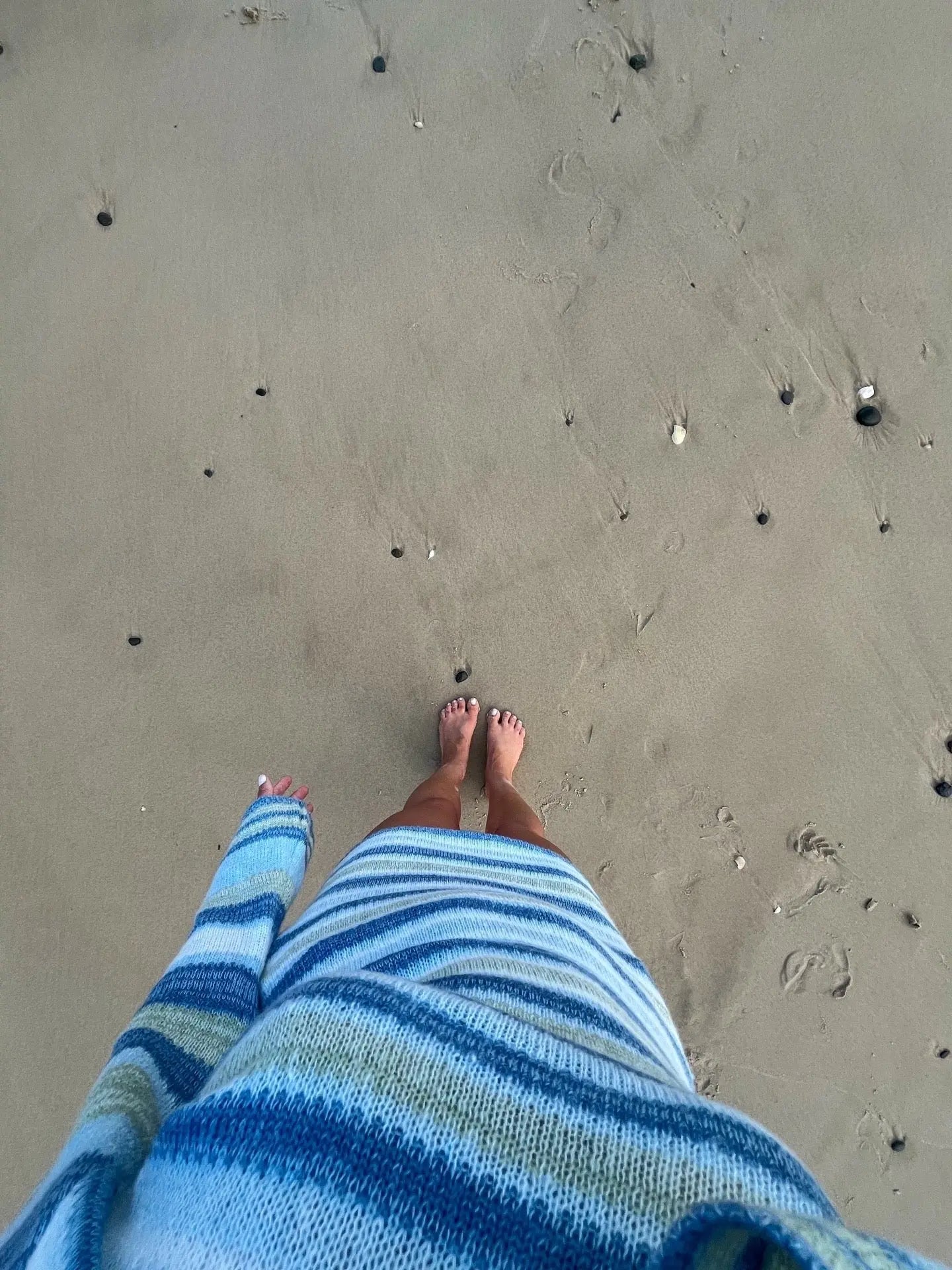 Blue Striped Beach Dress Shell And Shore