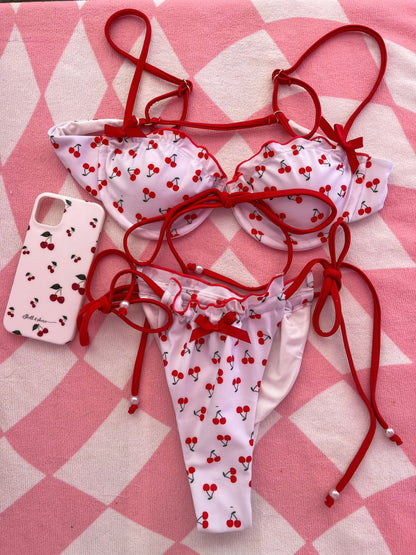 Cherry Bikini Top Shell And Shore