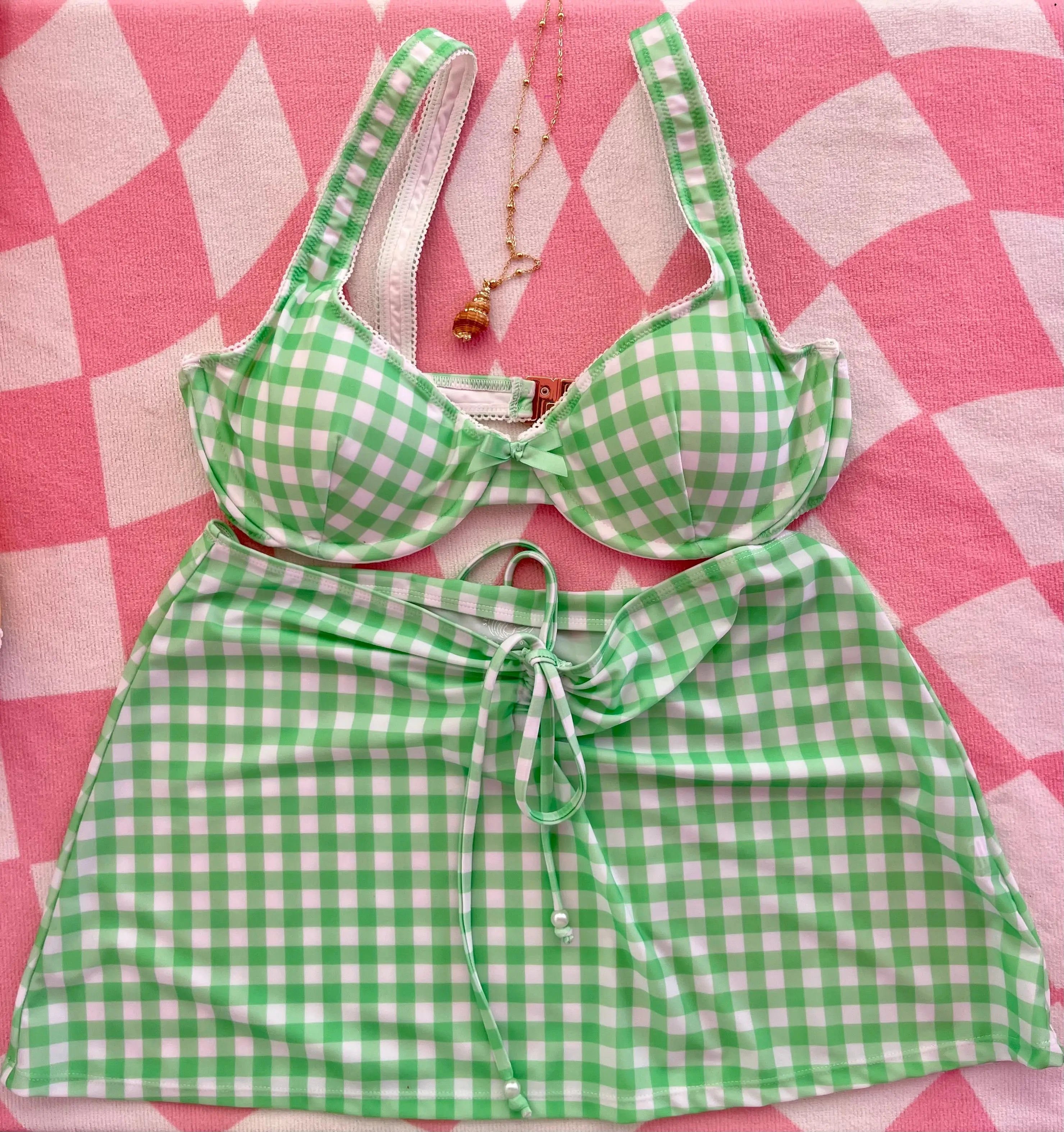 Gingham swim skirt best sale