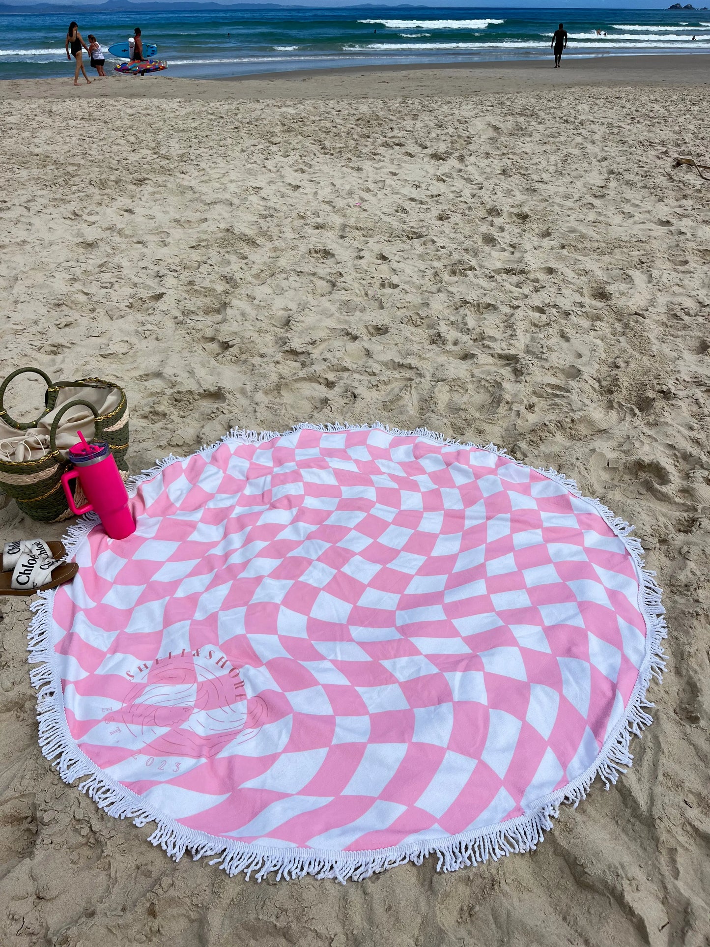 Pink Illusions Towel Shell And Shore