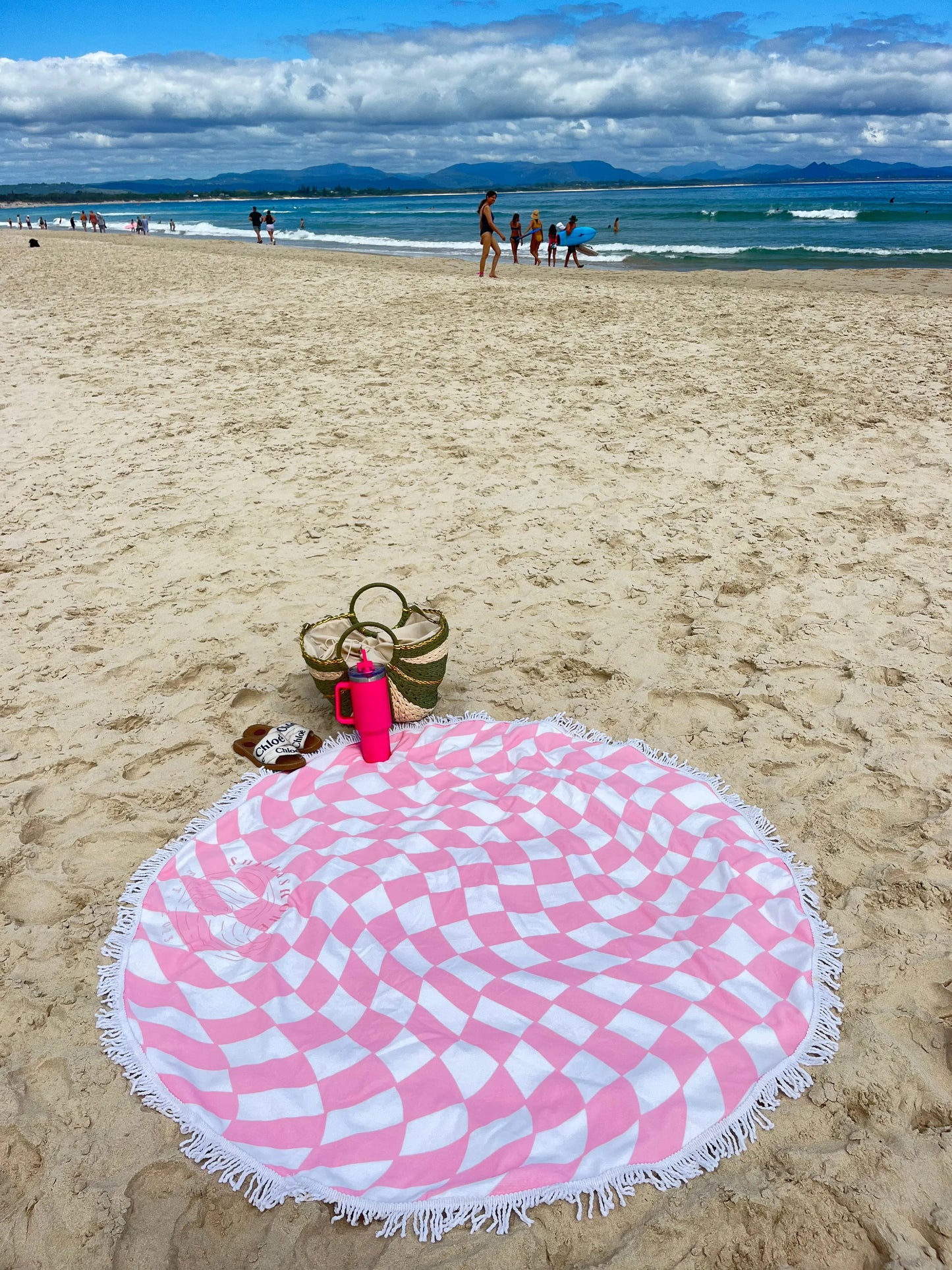 Pink Illusions Towel Shell And Shore