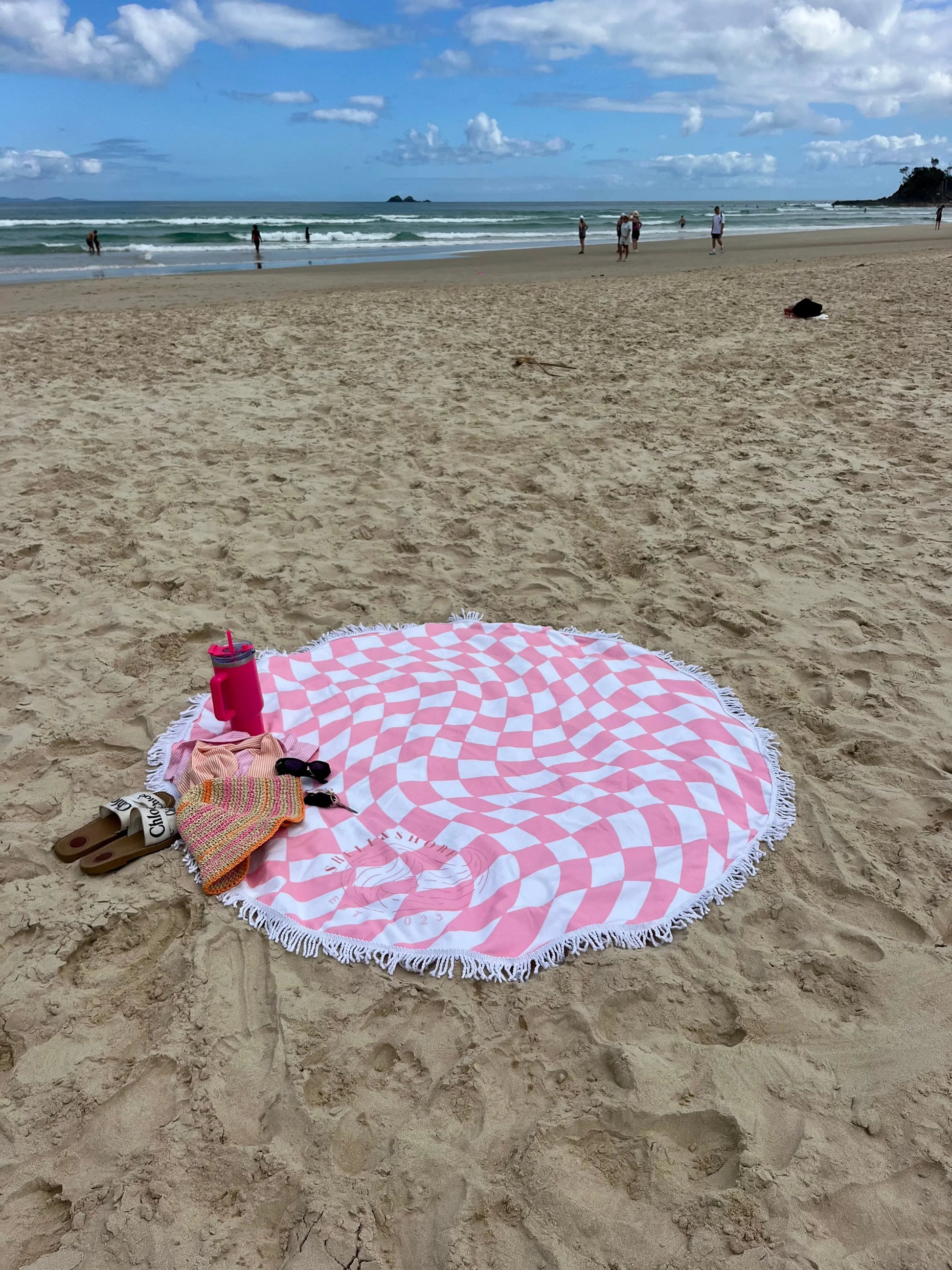 Pink Illusions Towel Shell And Shore