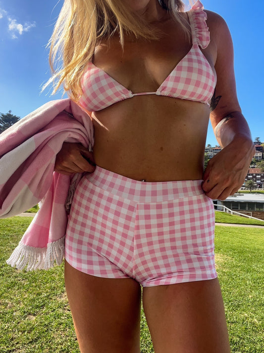 Pink Gingham Bikini Set Shell And Shore